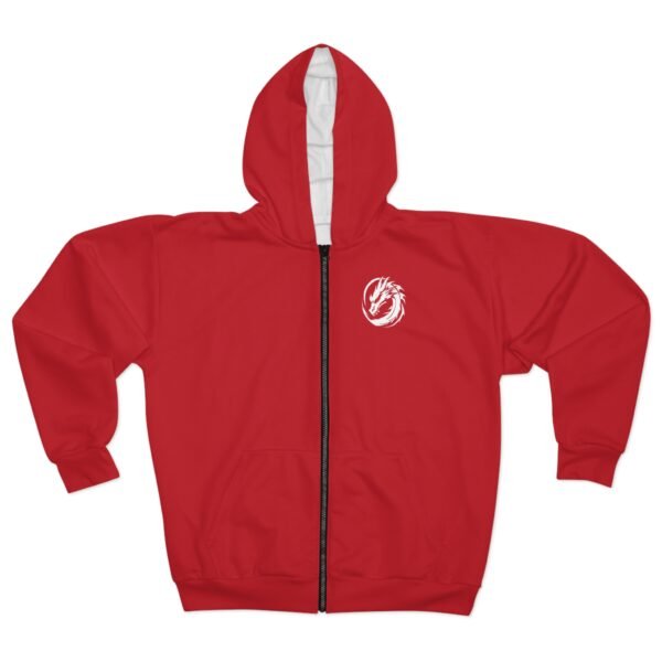 Womens Red Zip Hoodie (AOP) - Image 2