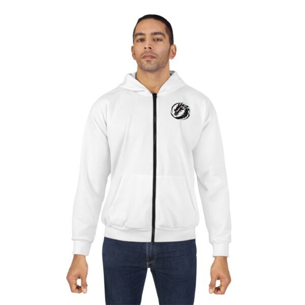 Mens White Zip Hoodie