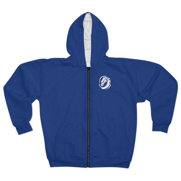 Womens Navy Blue Zip Hoodie (AOP) - Image 2