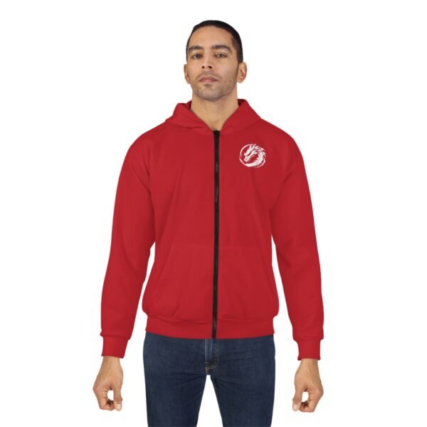 Mens Red Zip Hoodie