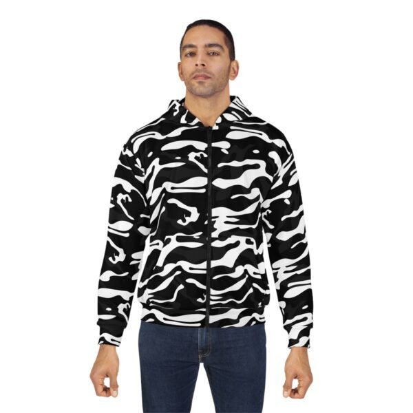 Men's B/W Camo Zip Hoodie - Image 4