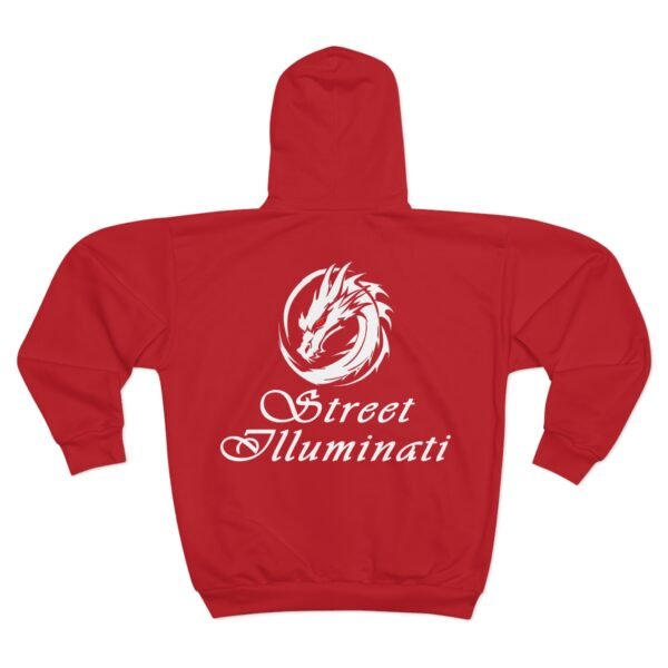 Mens Red Zip Hoodie - Image 2