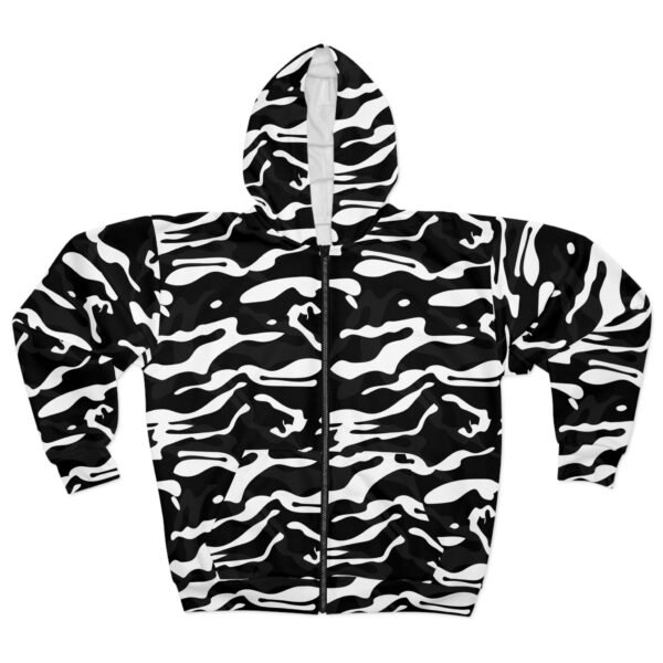 Men's B/W Camo Zip Hoodie - Image 2