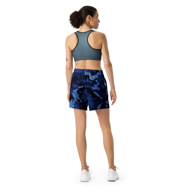 Blue Camo Athletic Long Shorts - Image 2