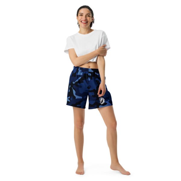 Blue Camo Athletic Long Shorts - Image 4