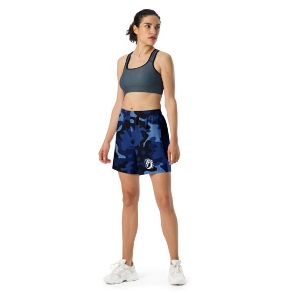 Blue Camo Athletic Long Shorts