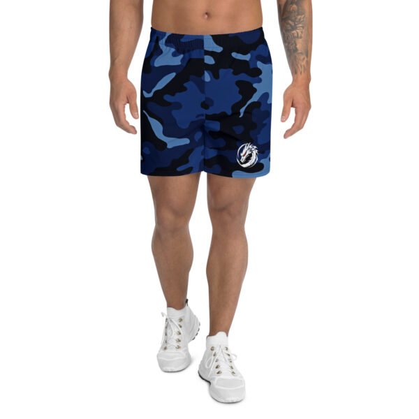 Men's Blue Camo Long Shorts - Image 2