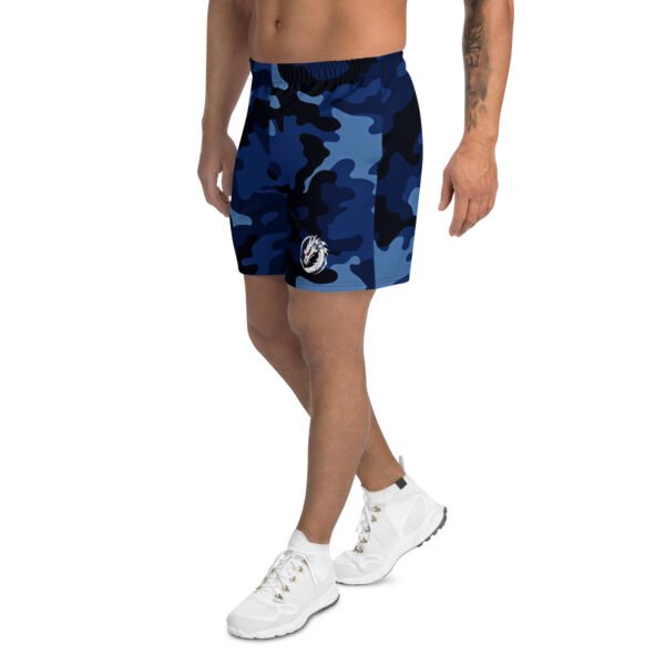 Men's Blue Camo Long Shorts - Image 3