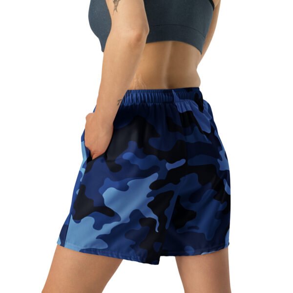 Blue Camo Athletic Long Shorts - Image 5